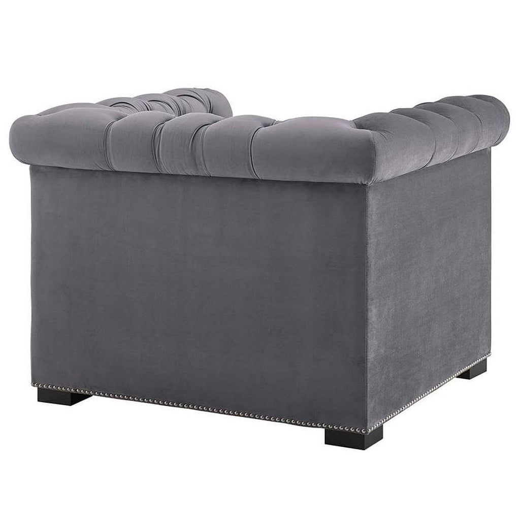 Gray Velvet Accent Chair K991873