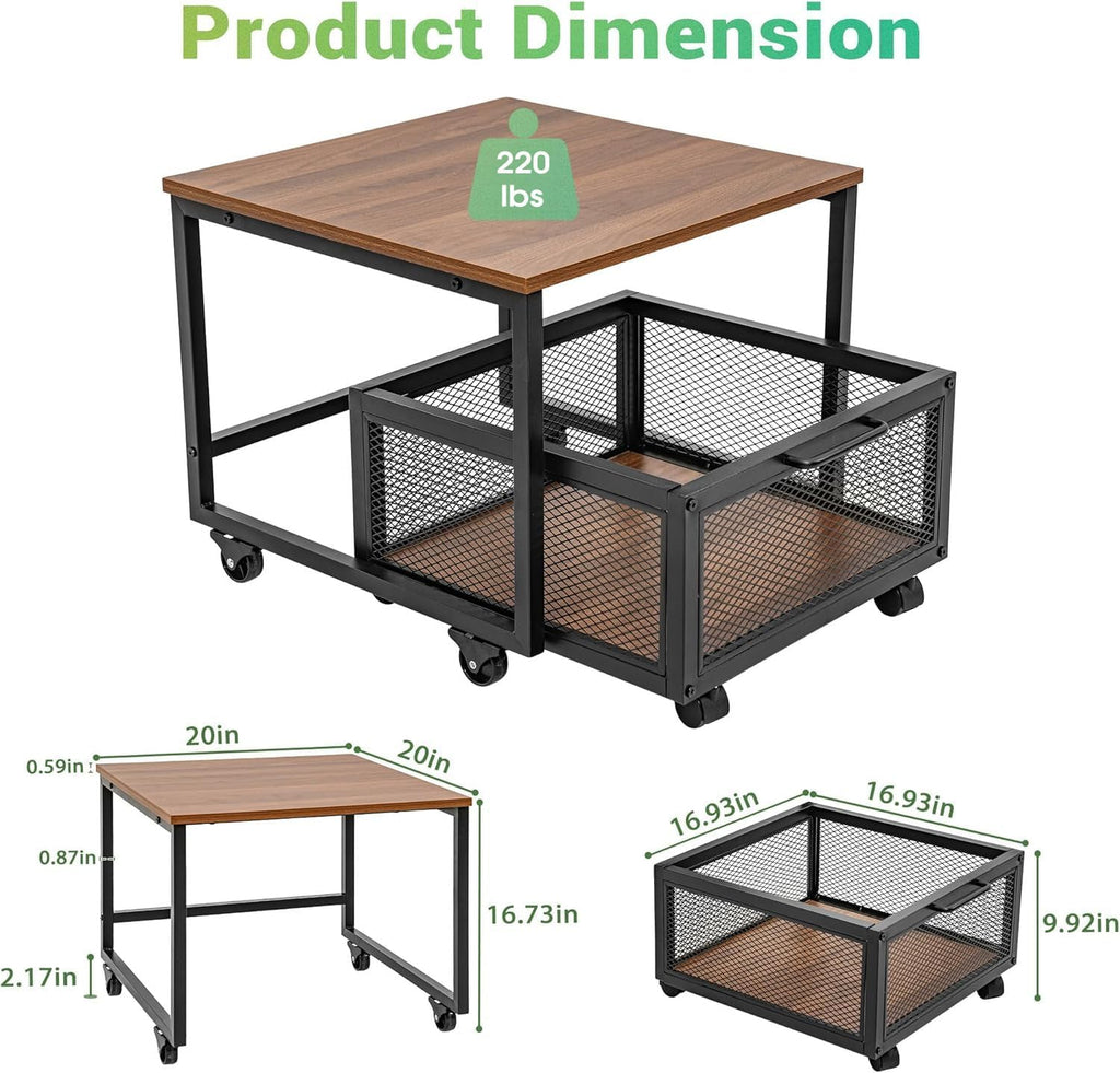 Mini Fridge Stand with Metal Basket Drawers R715163