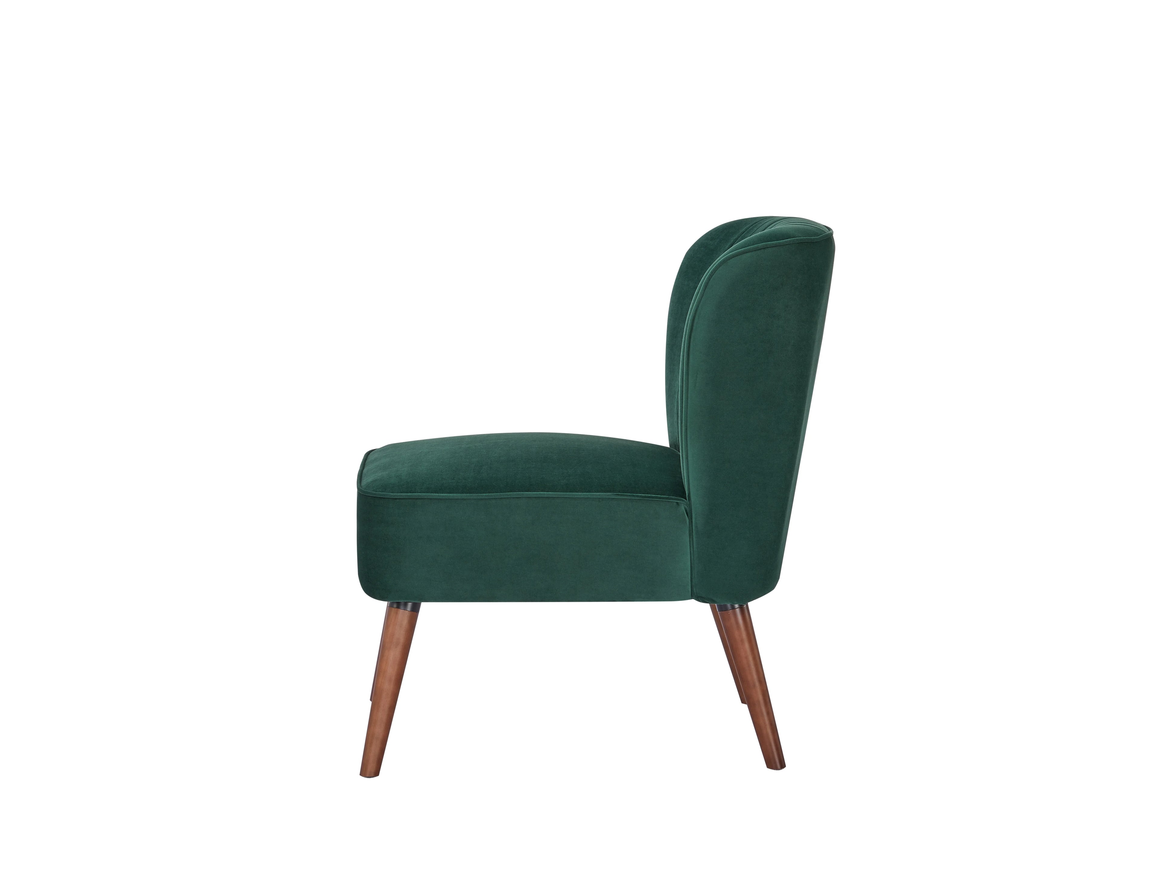 Green Velvet Armless Chair Q6490