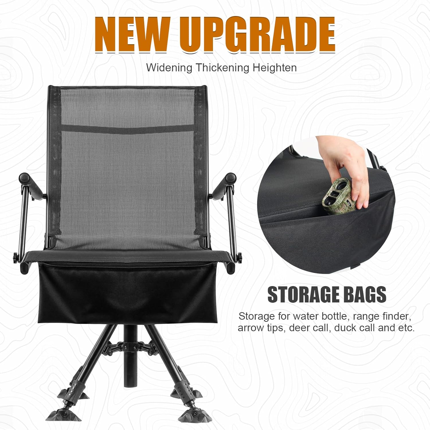 Folding Hunting Blind Chair with 360 Degree Swivel and Adjustable Height B8586