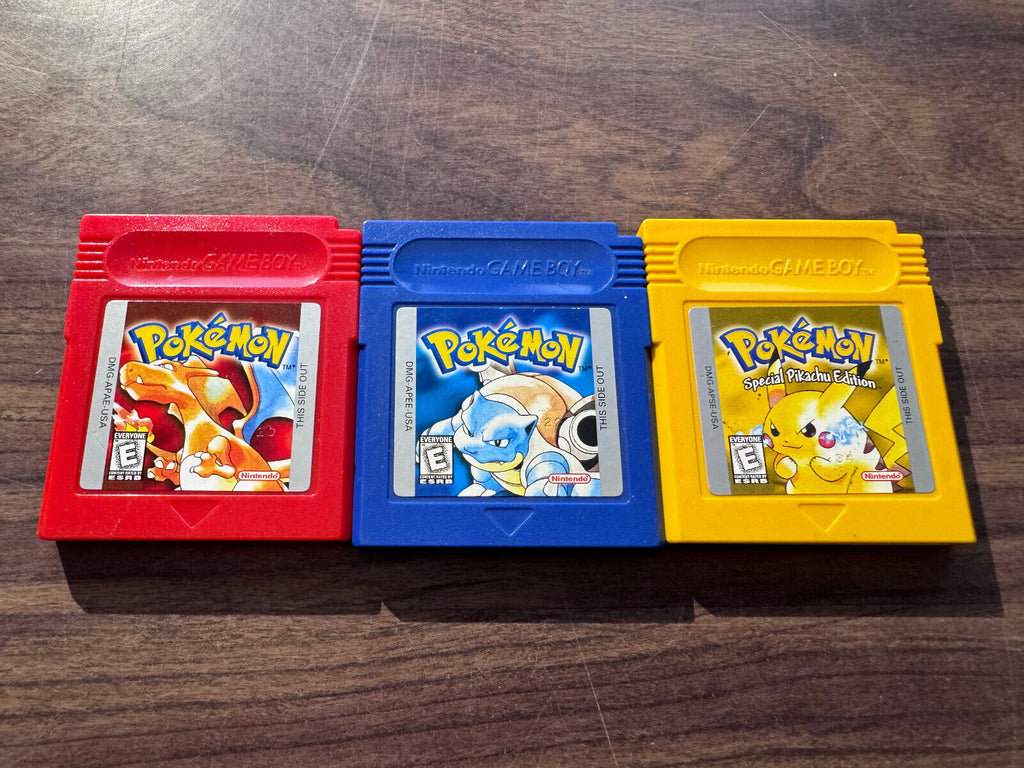 Pokemon Red Yellow Blue Nintendo GameBoy with New Batteries T8329