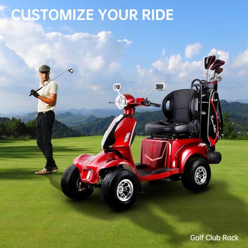 Heavy Duty 4-Wheel Electric Mobility Scooter with Adjustable Seat W8596