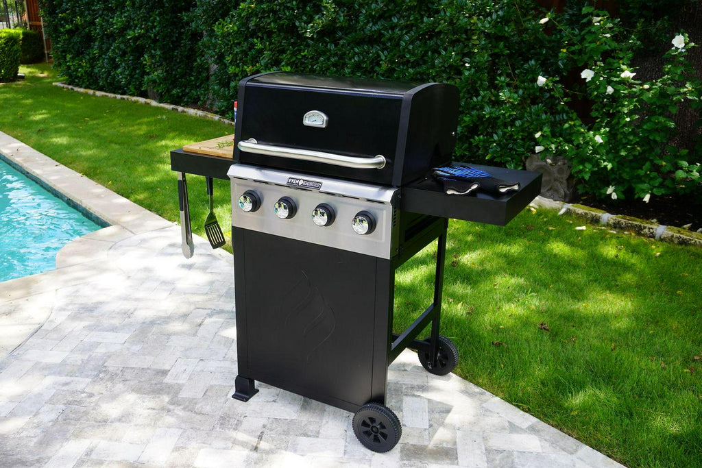Silver Black Gas 4-Burner Grill E1361