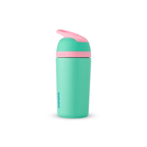 14 Oz Stainless Steel Water Bottle with Straw Q493