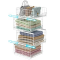 Black 4-tier Sliding Closet Organizers and Drawer Storage Shelves I337