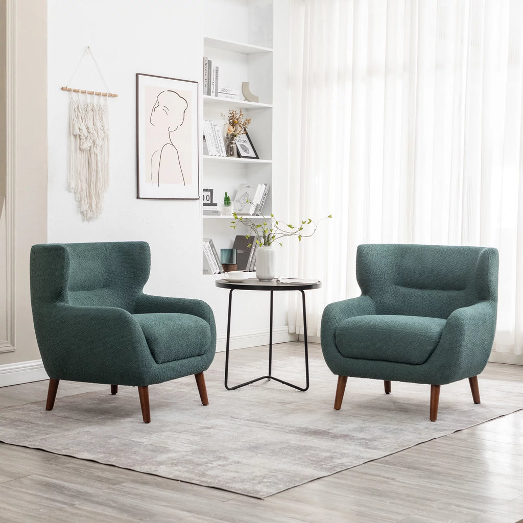 Green Tufted Wingback Armchair S7975