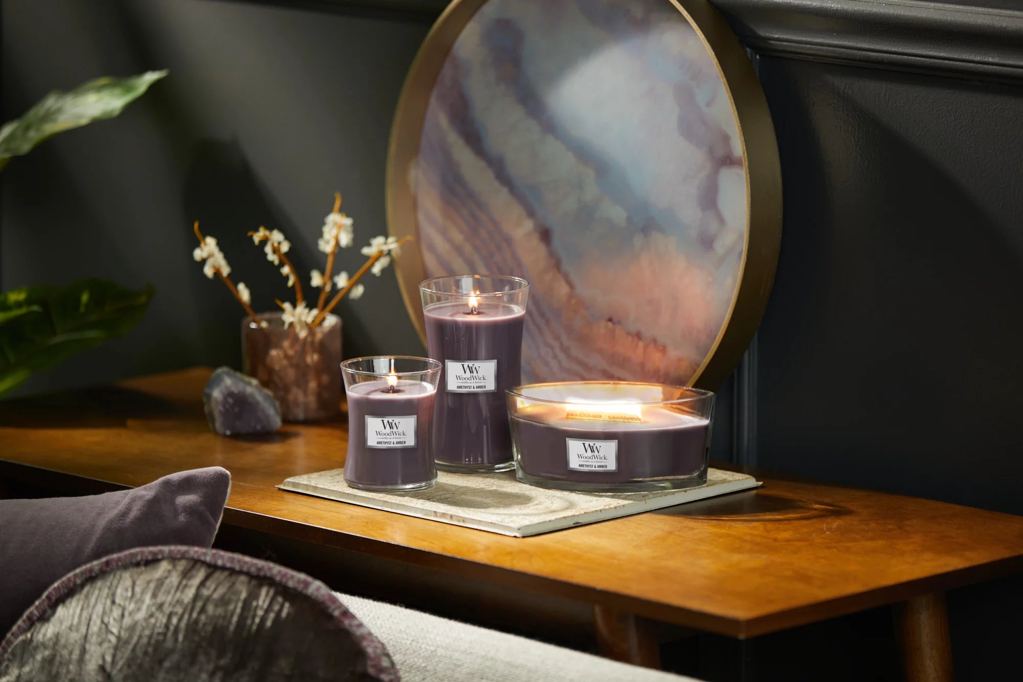 Amethyst & Amber Ellipse Candle Z85217