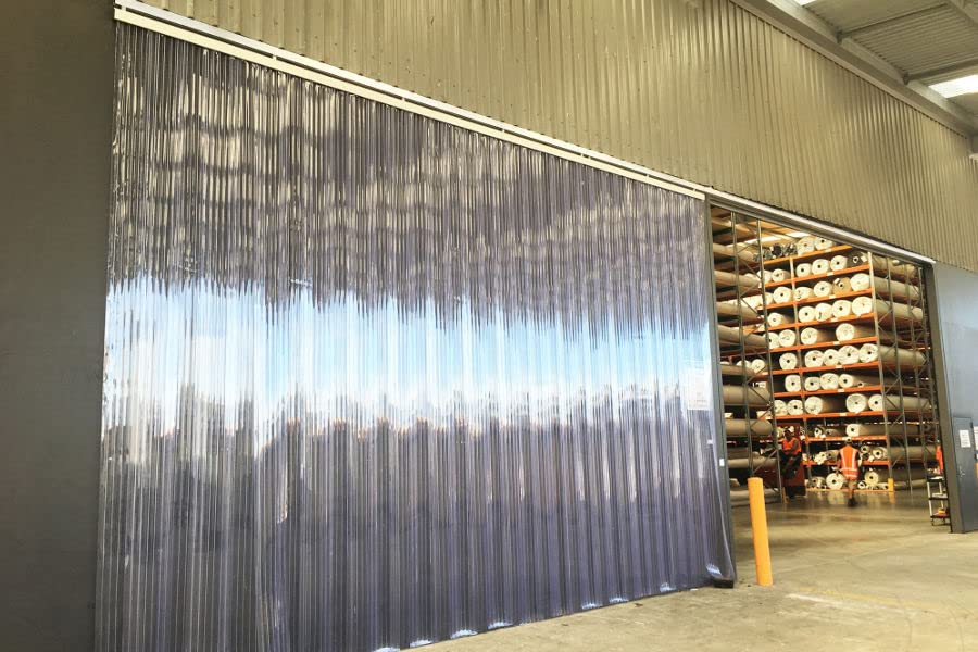 Clear Smooth PVC Strip Door Curtain Kit, 36 in. Width x 80 in. Height, 8 in. Wide x .08 in. Thick, 50% Overlap C64103