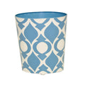 Oval Wastebasket Blue and Cream X9413