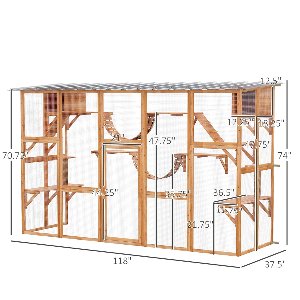 Outdoor Wooden Cat Enclosure G1362