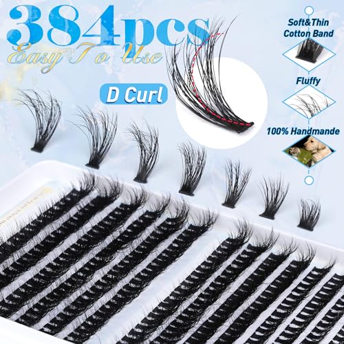 320pcs Individual Lashes D Curl Eyelash Extension Kit with Bond and Seal and Tweezers Y94682