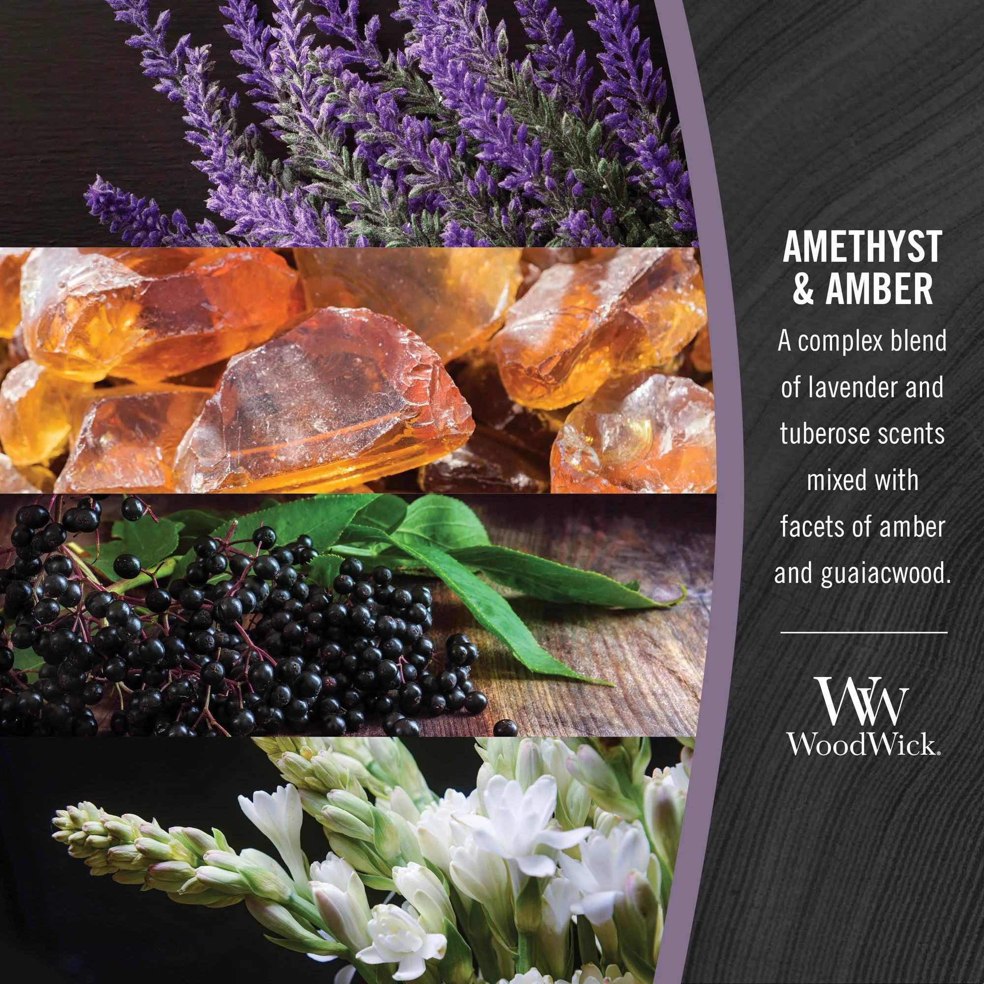Amethyst & Amber Ellipse Candle Z85217