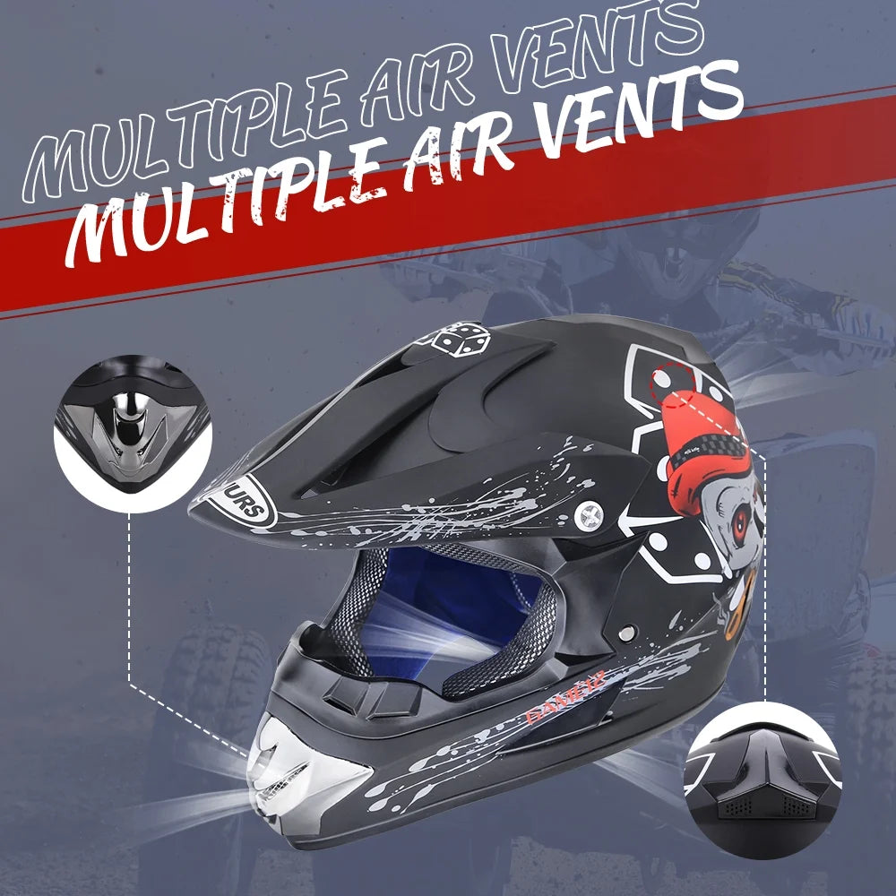 Black Open Face Off-road Motorcycle Helmet J91804
