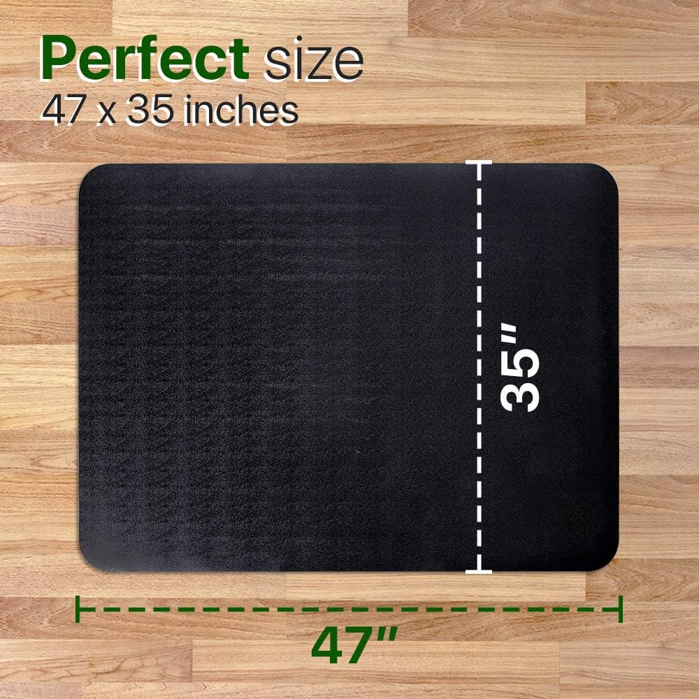 Black Non-Curve 47x35 inches Chair Mat T987