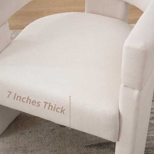 Beige Linen Barrel Accent Chair W595