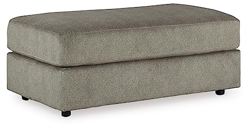 Gray Chenille Oversized Ottoman W85556