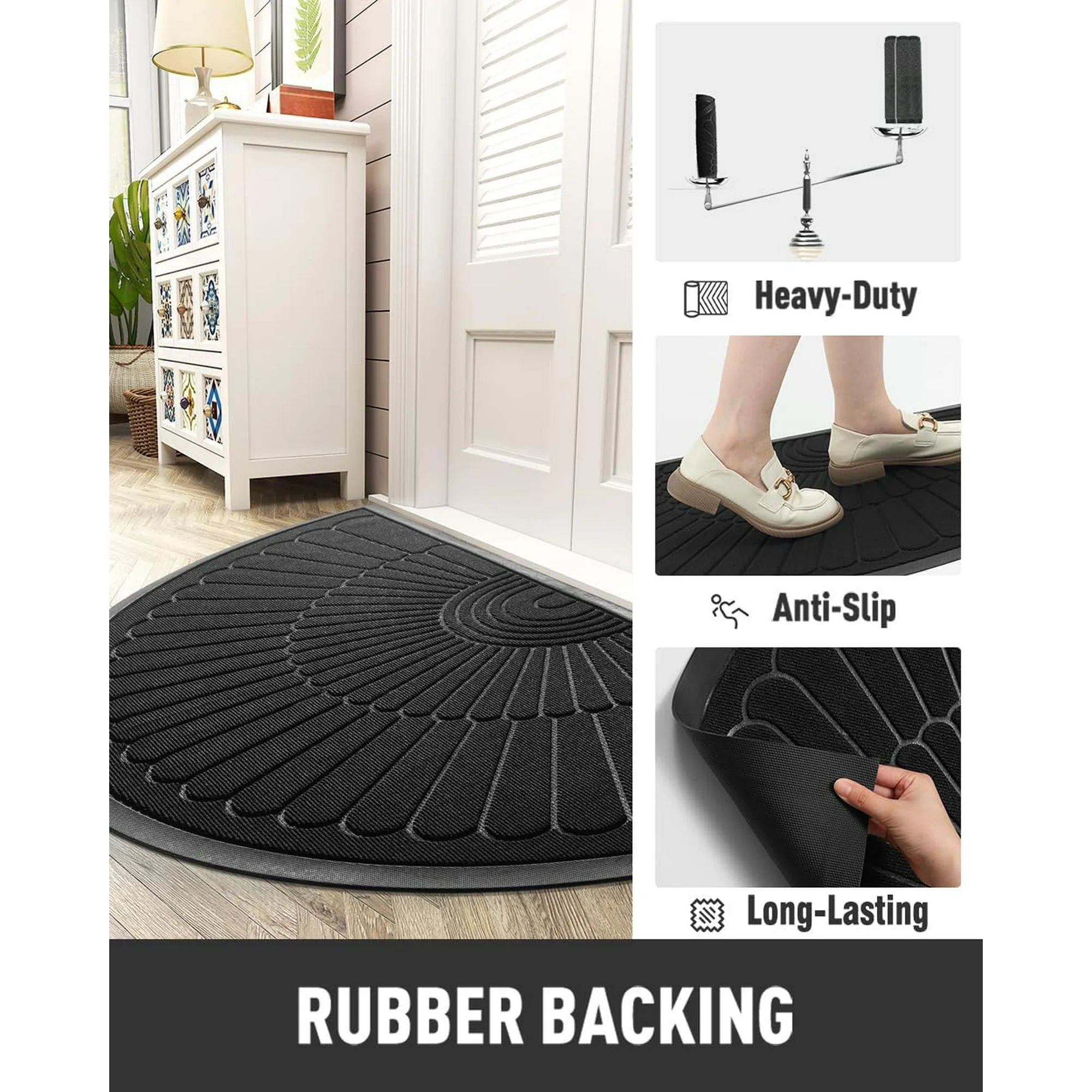 Red 24”x47” Durable Rubber Non Slip Door Mat I313244