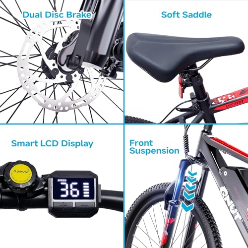 350W 26" 21 Speed Electric Bike with Dual Disc Brake B153657