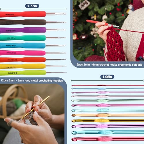 382 Yards Cotton Yarn Kit with Hooks and Accessories L810656