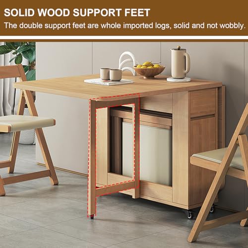 Extendable Drop Leaf Wood Dining Table Set for 6 F56795