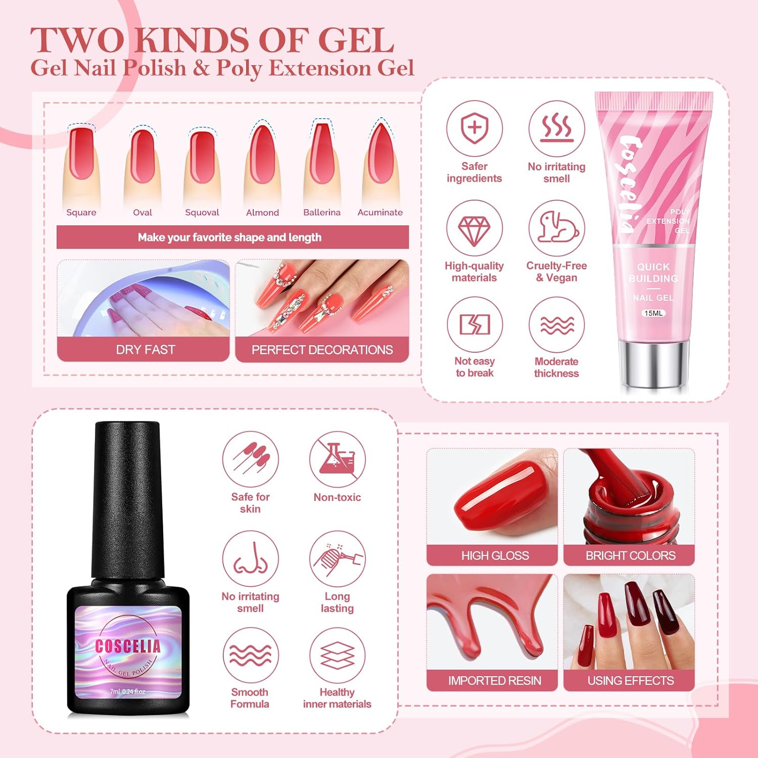 10pcs Gel Nail Polish Kit with U V Light and Drill Z574362