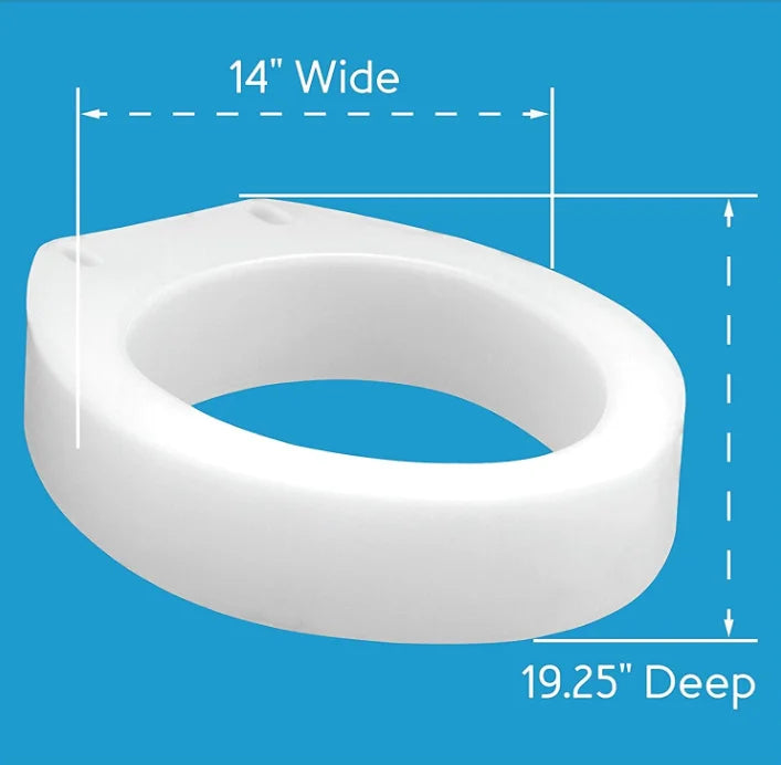 Raised Toilet Seat, White, 300 lb Capacity Q69347