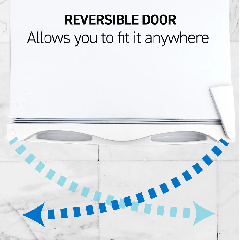 White Upright Freezer 5 Cu Ft with Reversible Door L3769
