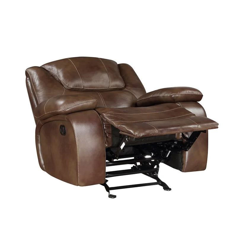 Brown Leather Match Glider Reclining Chair M206