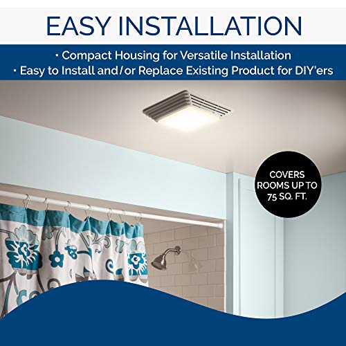 100 Watts 50 CFM White Ventilation Fan and Light Combo S889