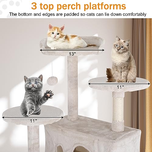 Dark Gray 70 Inches Cat Tree with Litter Box Enclosure U486