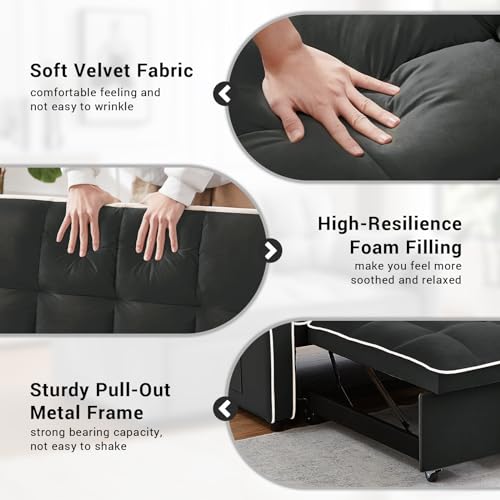 Pink 3 in 1 Convertible Sofa Bed with Storage F37948