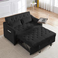 Grey Velvet Convertible Sleeper Sofa with Pull Out Bed S3382