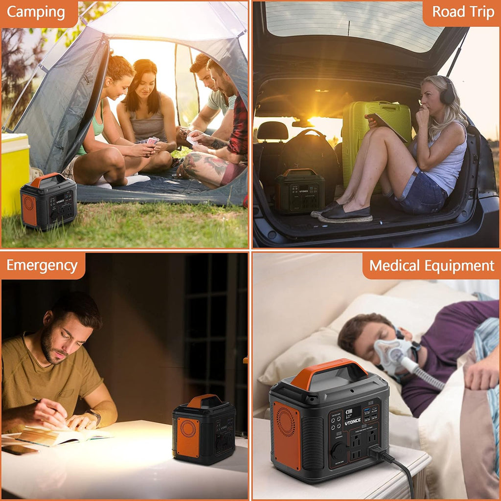 Portable Power Station 300W 296Wh Solar Generator with AC Outlets and LED Flashlight W271