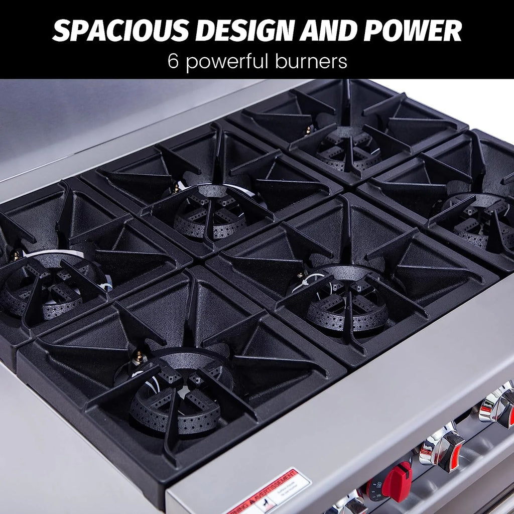 36" Gas Range Stove With 6 Burners T558486