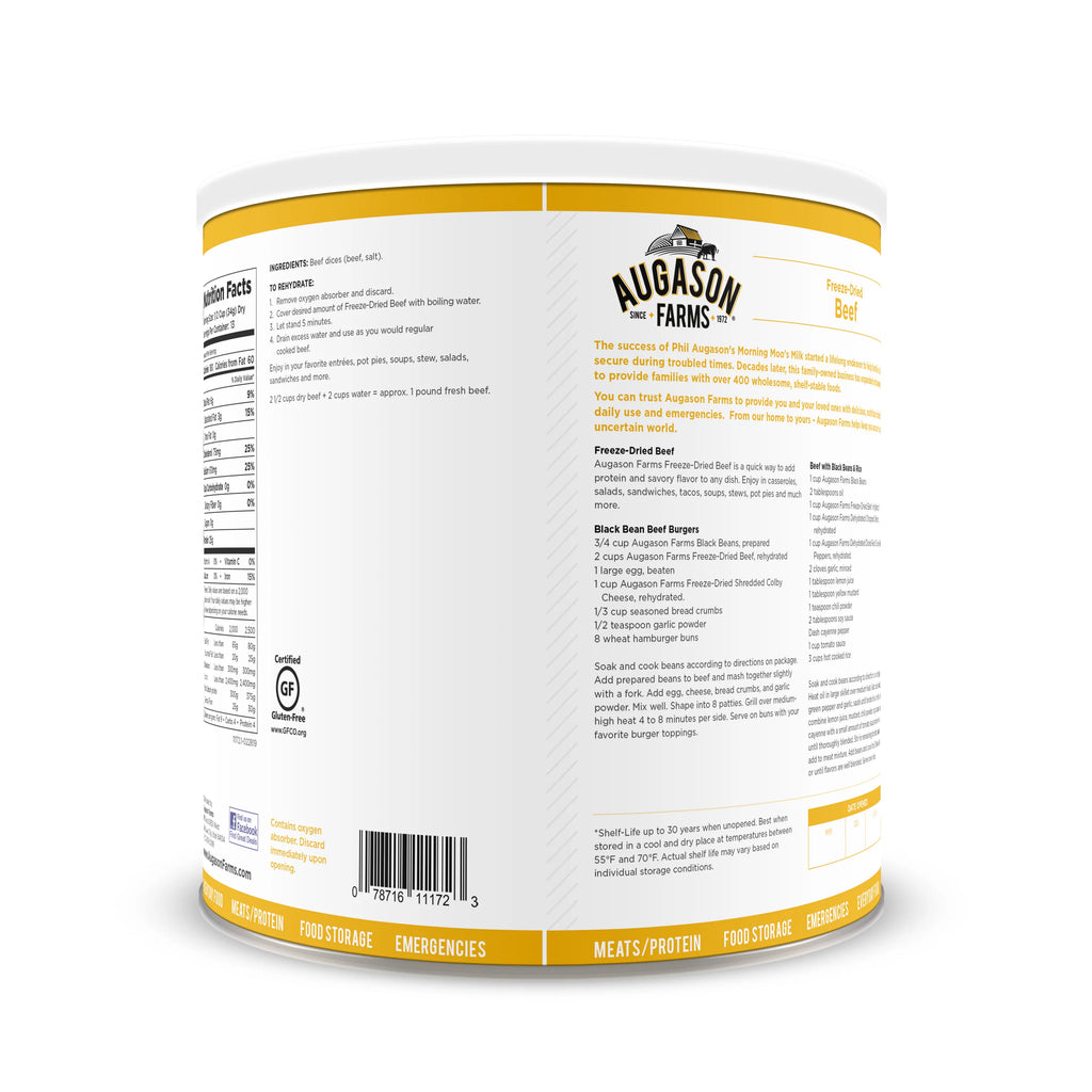 Freeze-Dried Beef Chunks No. 10 Can, 16 oz Q99602