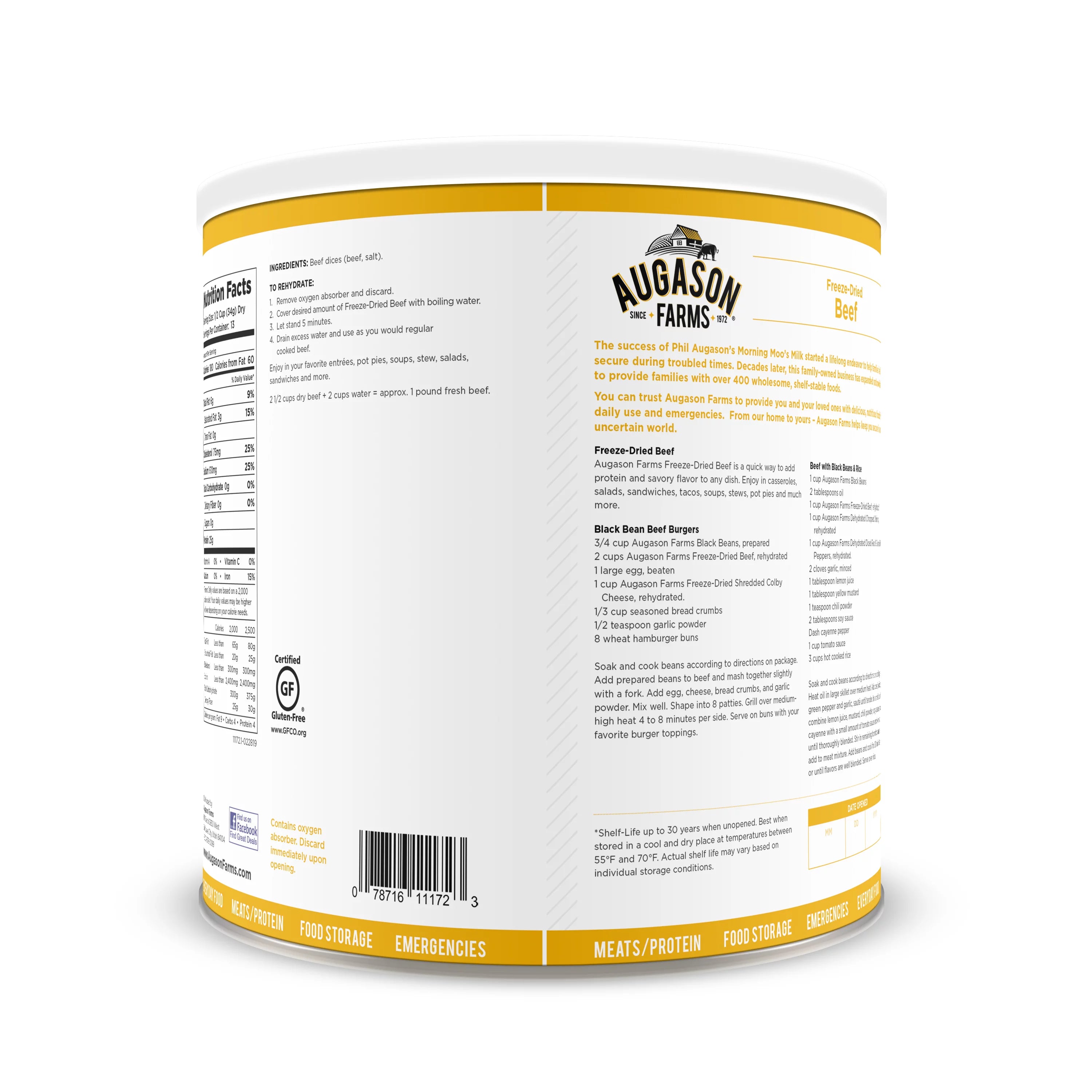 Freeze-Dried Beef Chunks No. 10 Can, 16 oz Q99602