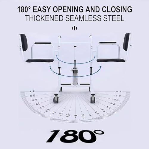 Hydraulic Patient Lift Transfer Chair with 180° Split Seat, Load 440Lbs Z439
