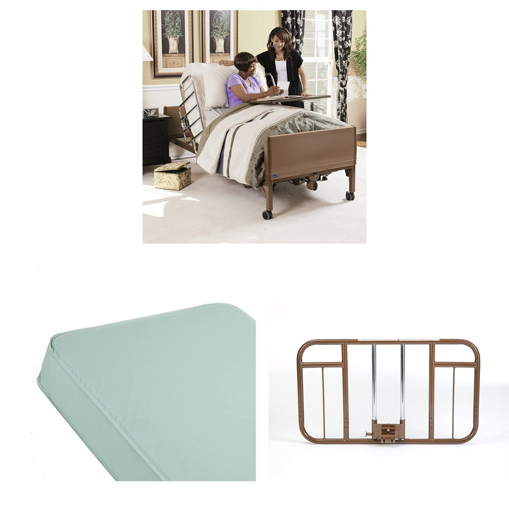 Full-Electric Hospital Bed with Innerspring Mattress and Full Bed Rails U364898