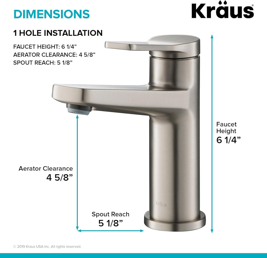 Single Handle Basin Bathroom Faucet in Spot Free Stainless Steel Q217