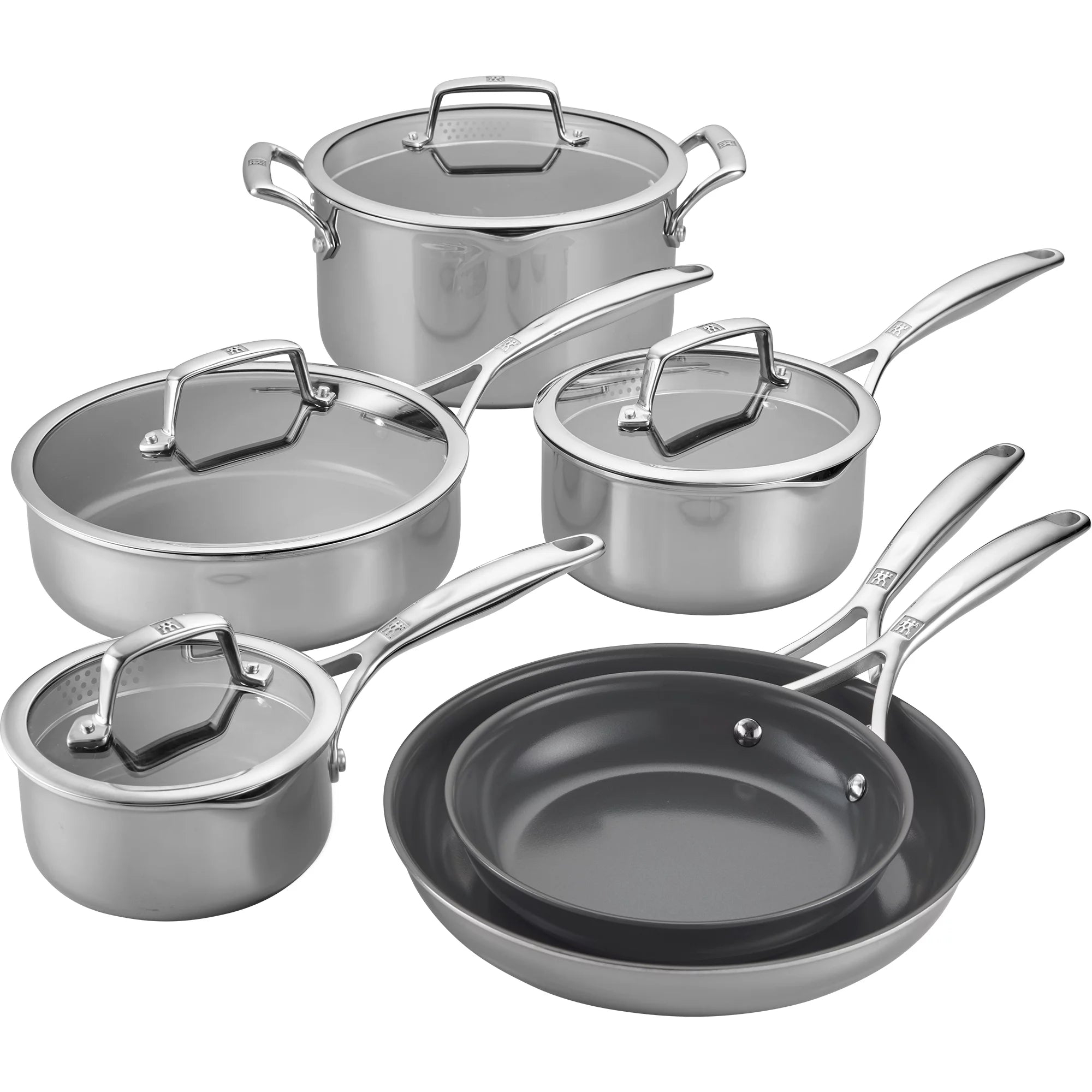 10-pc Stainless Steel Ceramic Nonstick Cookware Set F81076