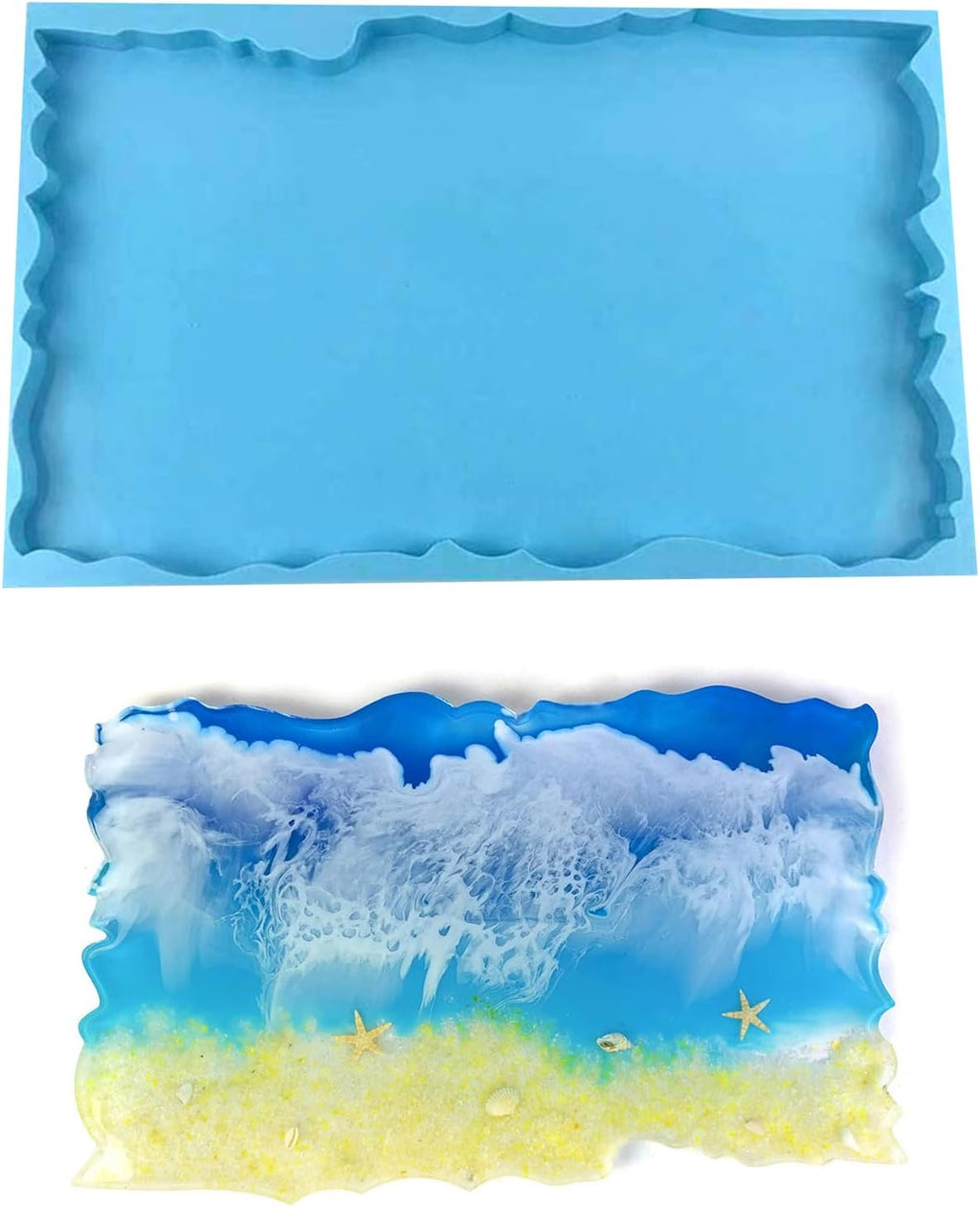 Large Irregular Rectangle Silicone Mold, Blue, approx. 46x28.8x2.5cm T747