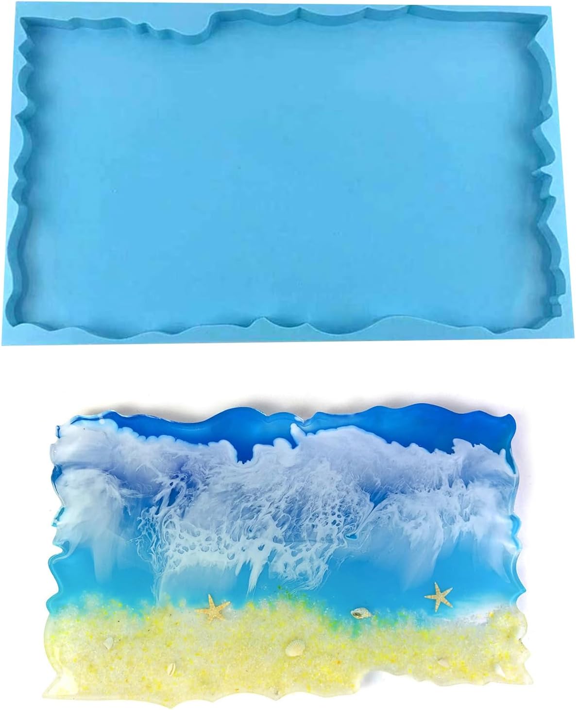 Large Irregular Rectangle Silicone Mold, Blue, approx. 46x28.8x2.5cm T747