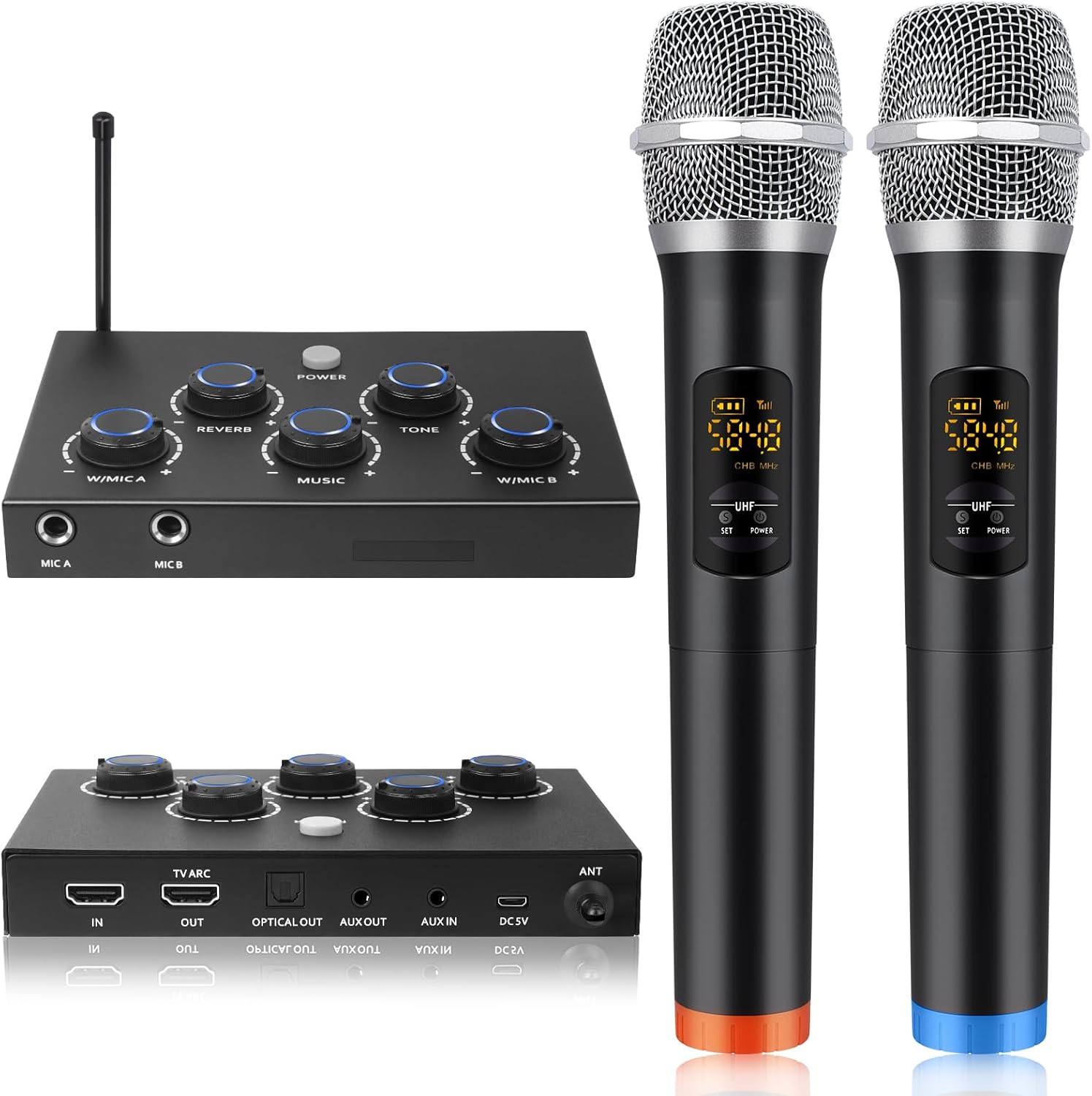 Wireless Karaoke Microphone System with 16 Channels UHF Microphone A5774