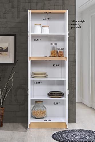 4 Door Kitchen Pantry with Four Shelves, Chocolate H95878