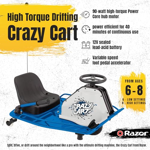Blue 12 MPH Drifting Cart with 40 Min Ride Time Y209465