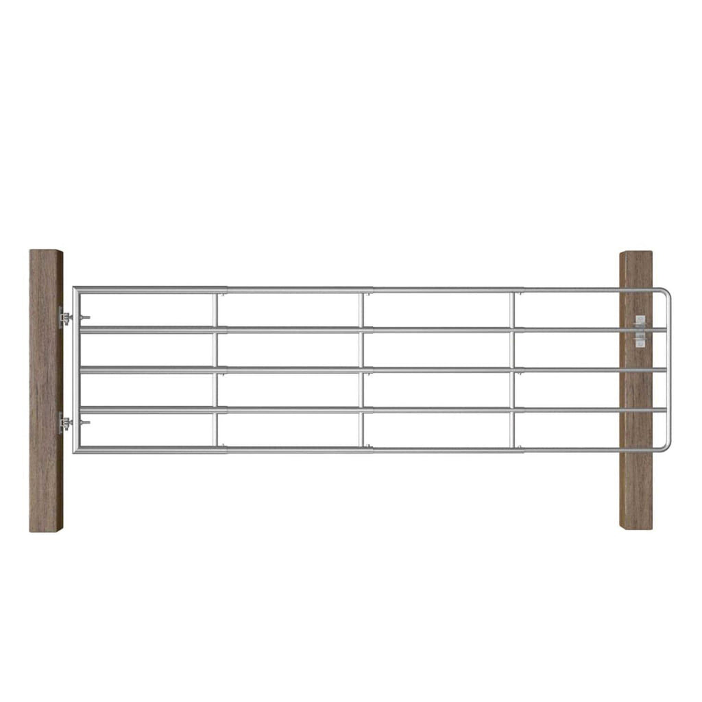5 Bar Field Gate Steel Silver Q3485