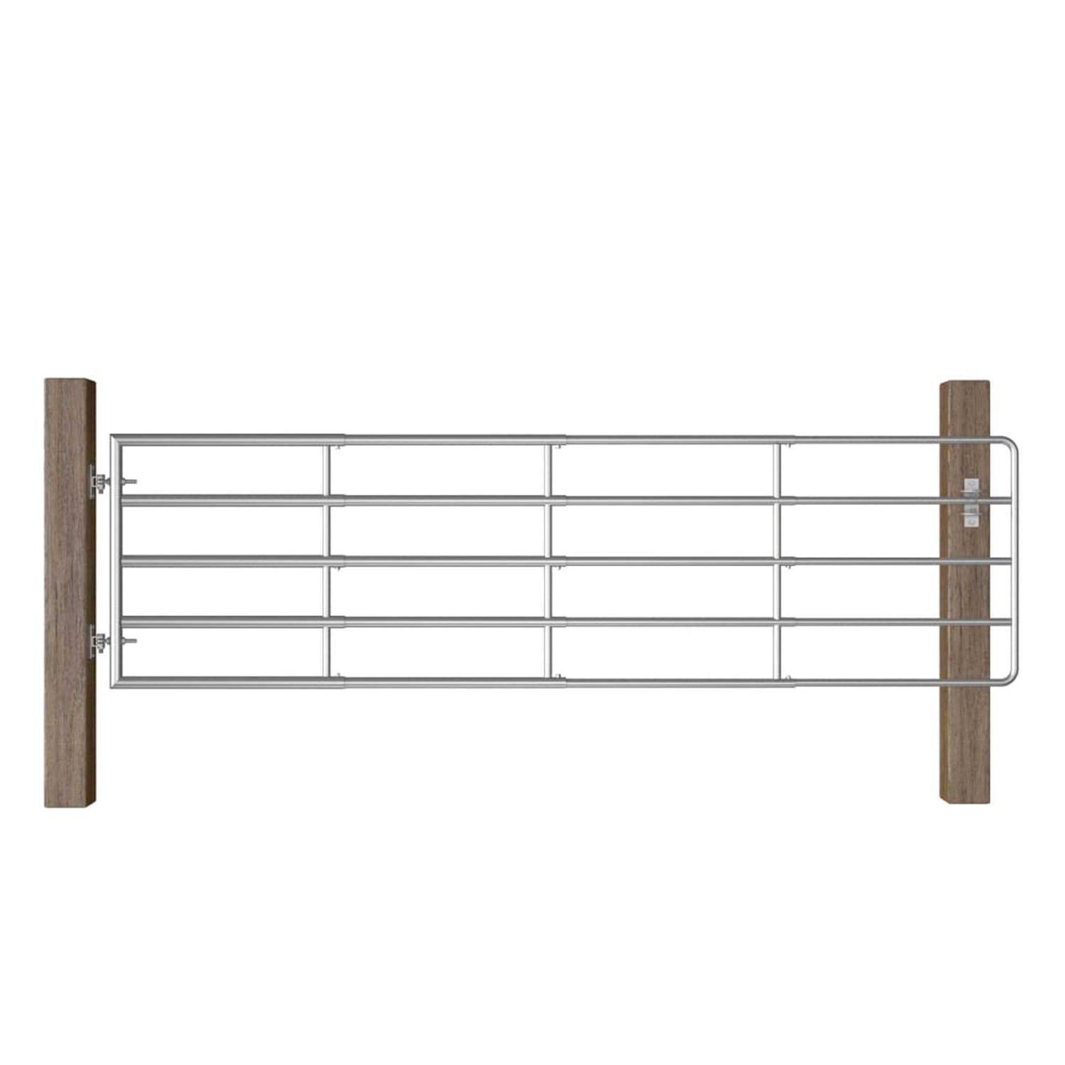 5 Bar Field Gate Steel Silver Q3485