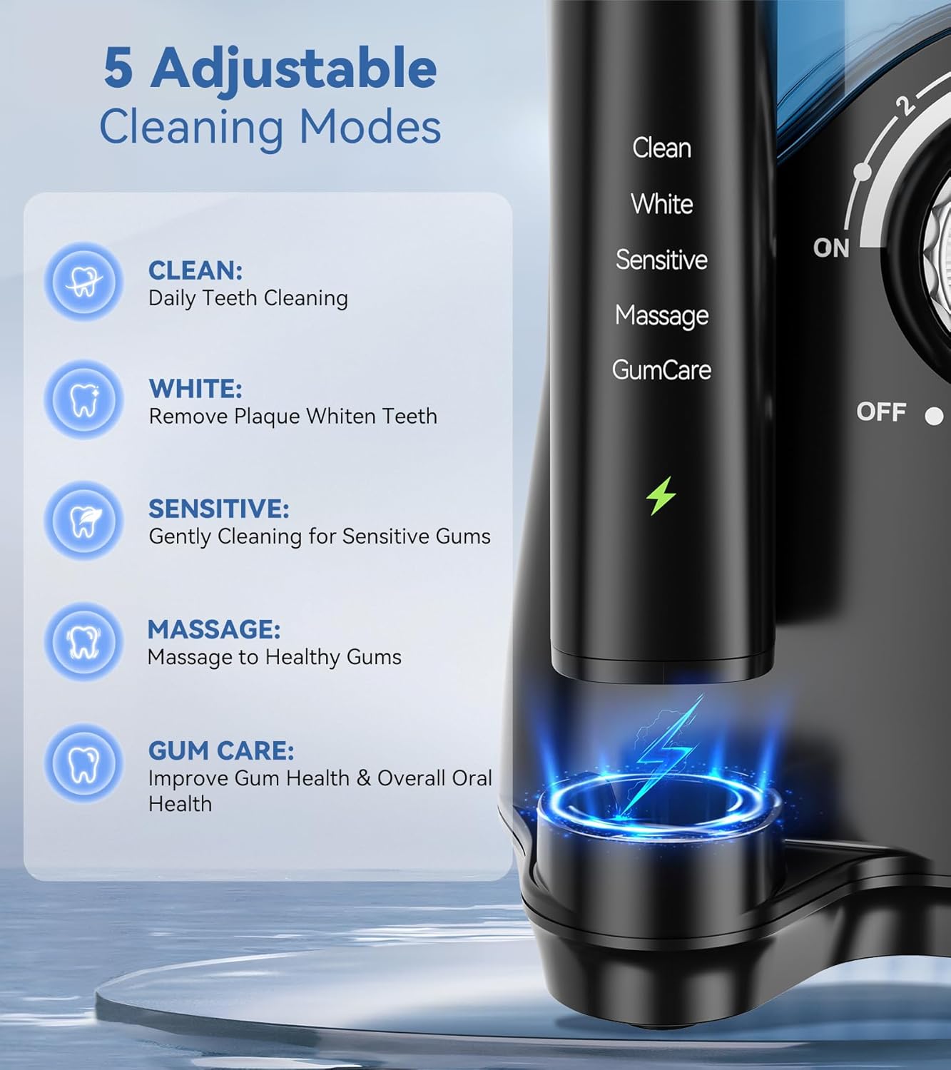 600ML Water Flosser with 7 Jet Tips, 10 Adjustable Water Pressure, 5 Toothbrush Heads Q7487