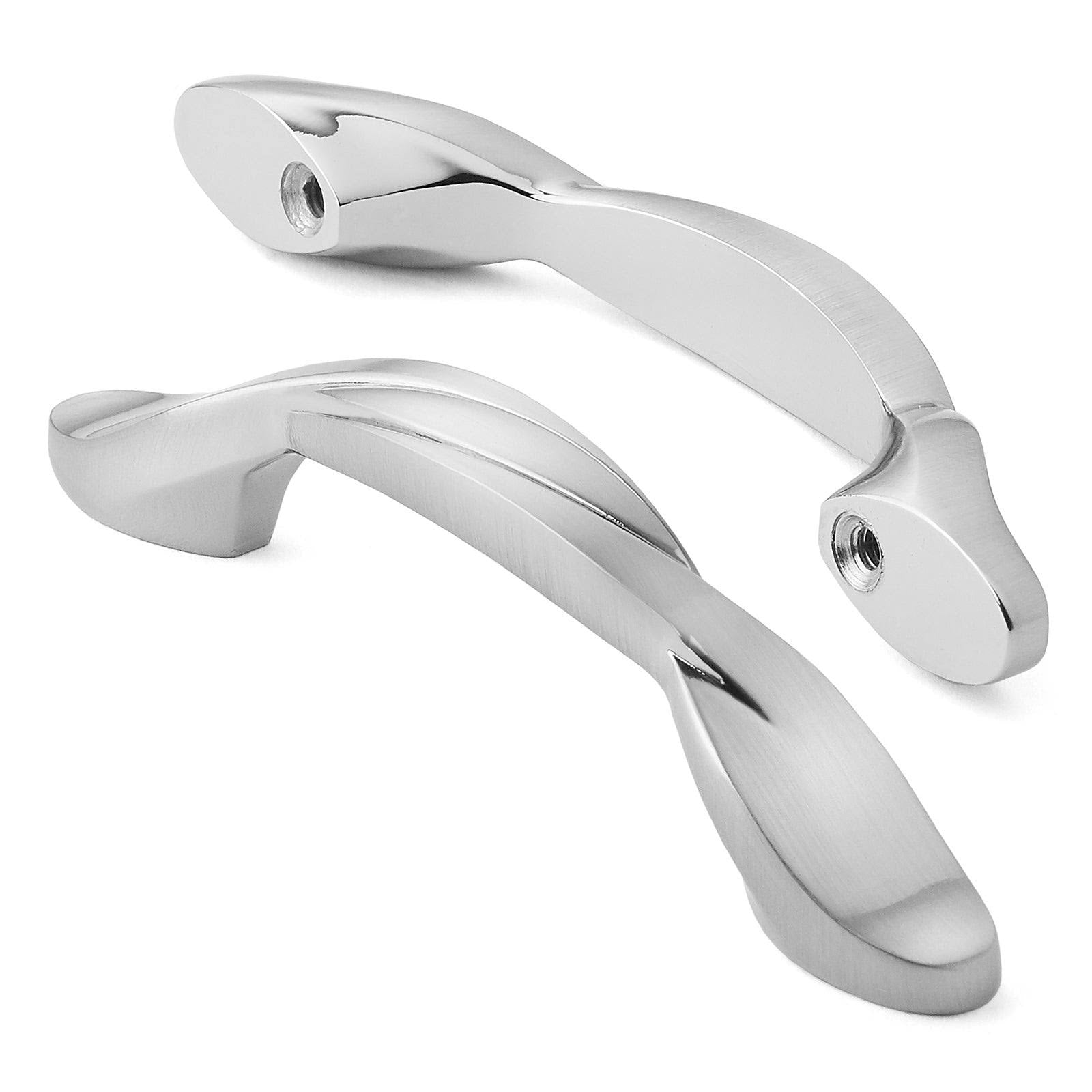 25 Pack Solid Braided Kitchen Cabinet Pulls Handles (3x22 Hole Centers) Satin Nickel Y142