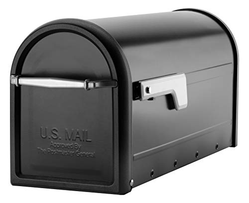 Galvanized Steel Post Mount Mailbox, Black, Medium Capacity K614